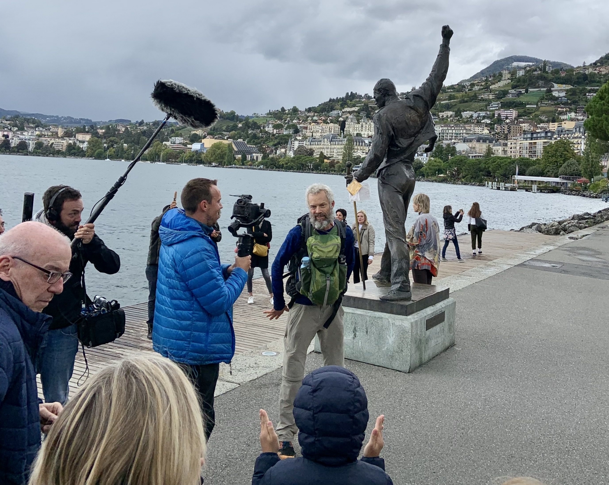 Yves Auberson a franchi la ligne d'arrivée samedi, à Montreux. Il aura parcouru au total 1122 kilomètres à pied pour un total de 85 jours de marche.