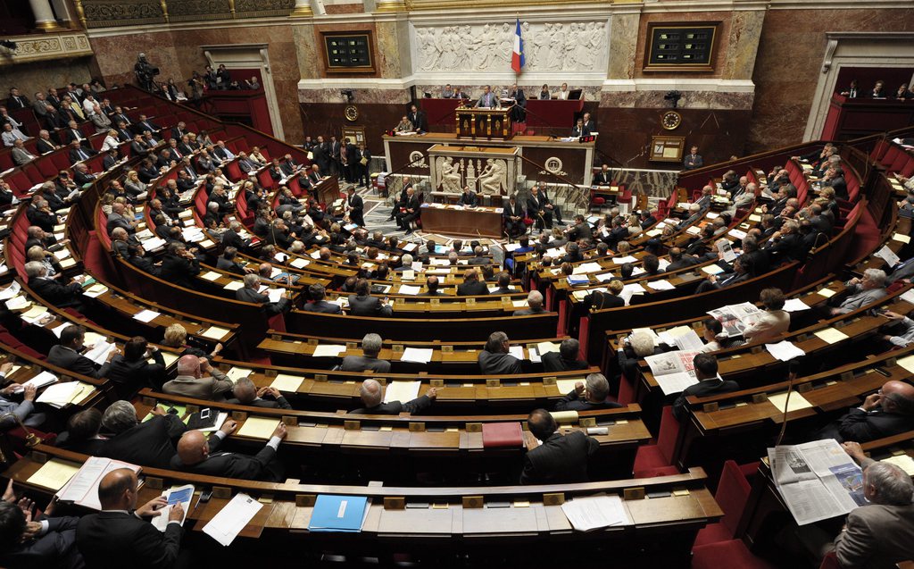 Vue générale de l'assemblée nationale, le parlement français. 