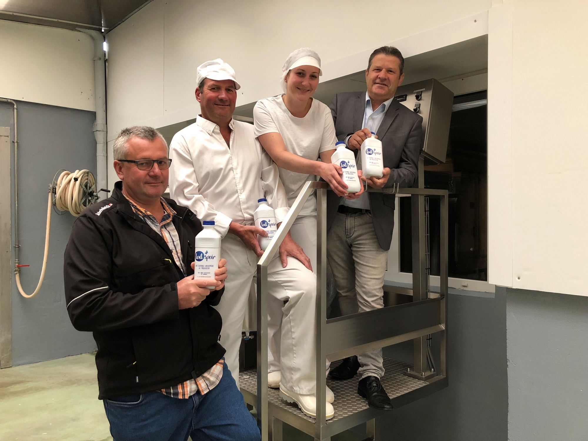 La nouvelle marque de lait, Laitspoir, a été présentée mercredi à Romanel-sur-Morges.