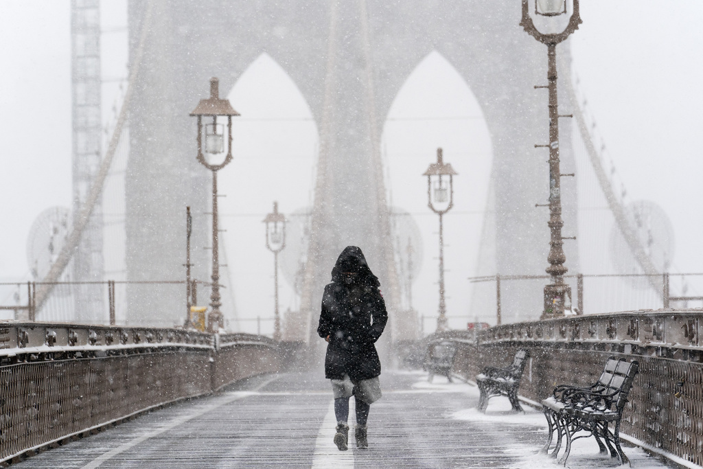 Quelque 13 cm de neige recouvraient déjà Central Park en début de matinée, et la neige devait continuer à tomber au moins jusqu'en soirée, voire jusqu'à mardi après-midi.