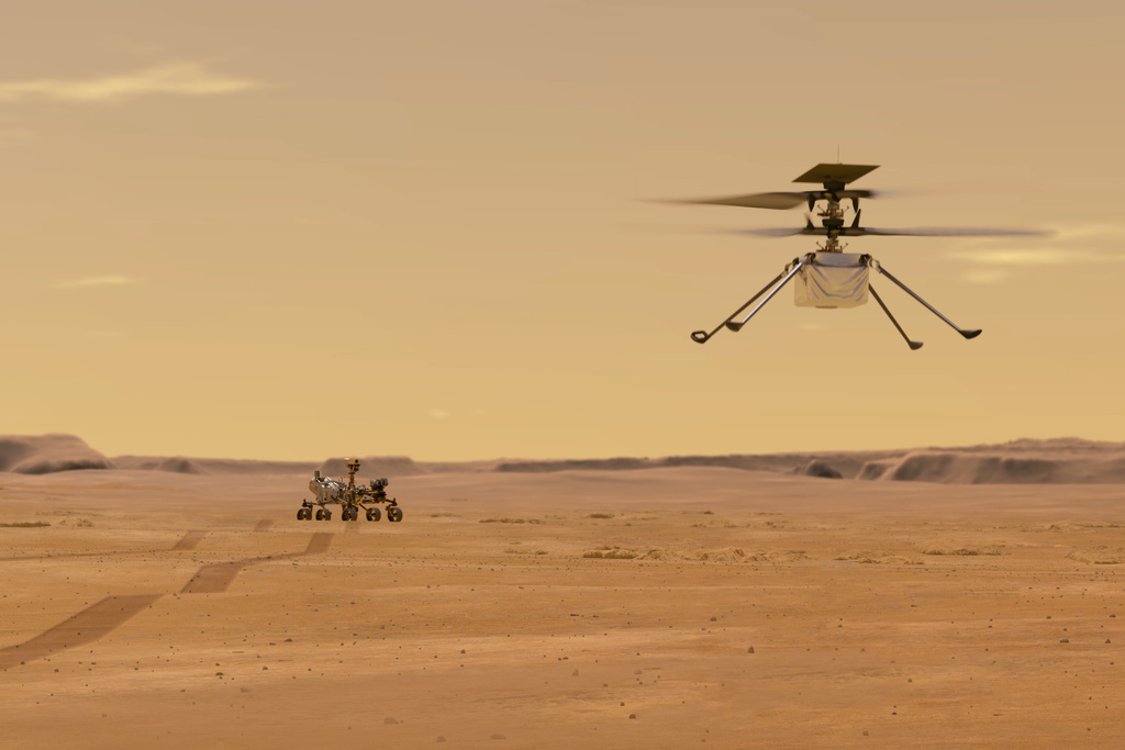 Le rover Perseverance et l'hélicoptère Ingenuity arriveront jeudi sur Mars (ILLUSTRATION).