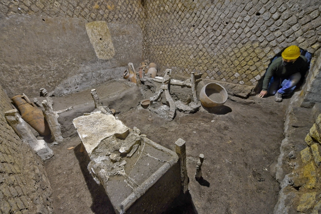 La petite chambre a été découverte lors de fouilles dans une villa de Civita Giuliana.