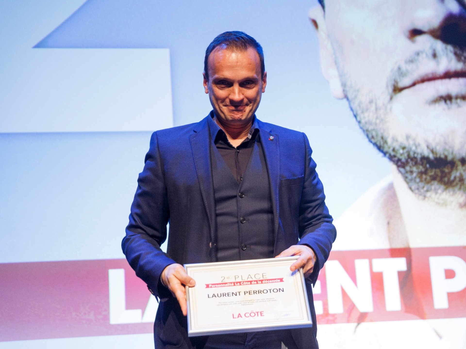Deuxième, Laurent Perroton qui a remporté le titre de Personnalité La Côte 2015 pour ses exploits à la tête du Forward Morges HC.