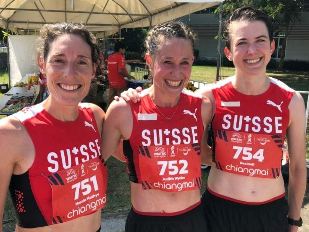 Maude Mathys (12e), Judith Wydre et Rea Iseli (15e) ont permis à la Suisse de se parer d'or dans l'épreuve par équipe dames de "Up & Down" dimanche.