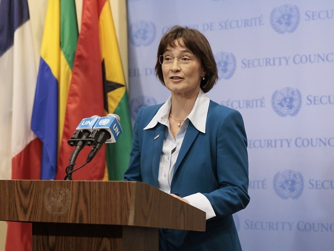 L'ambassadrice suisse à l'ONU à New York Pascale Baeriswyl et plusieurs conseillers fédéraux devront faire face au menu intensif du Conseil de sécurité en mai en présidant l'organe onusien.