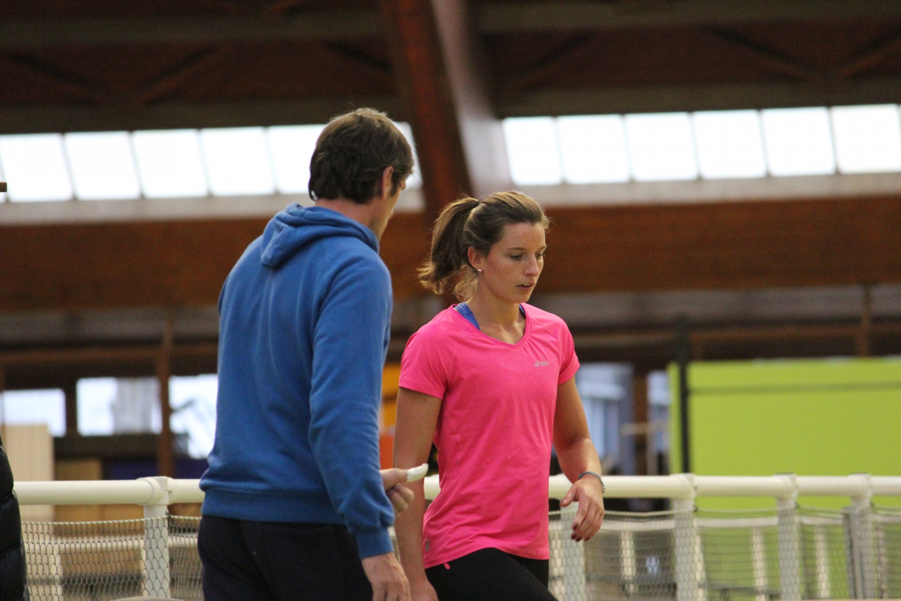 Ellen Sprunger avec son entraîneur Sébastien Levicq.