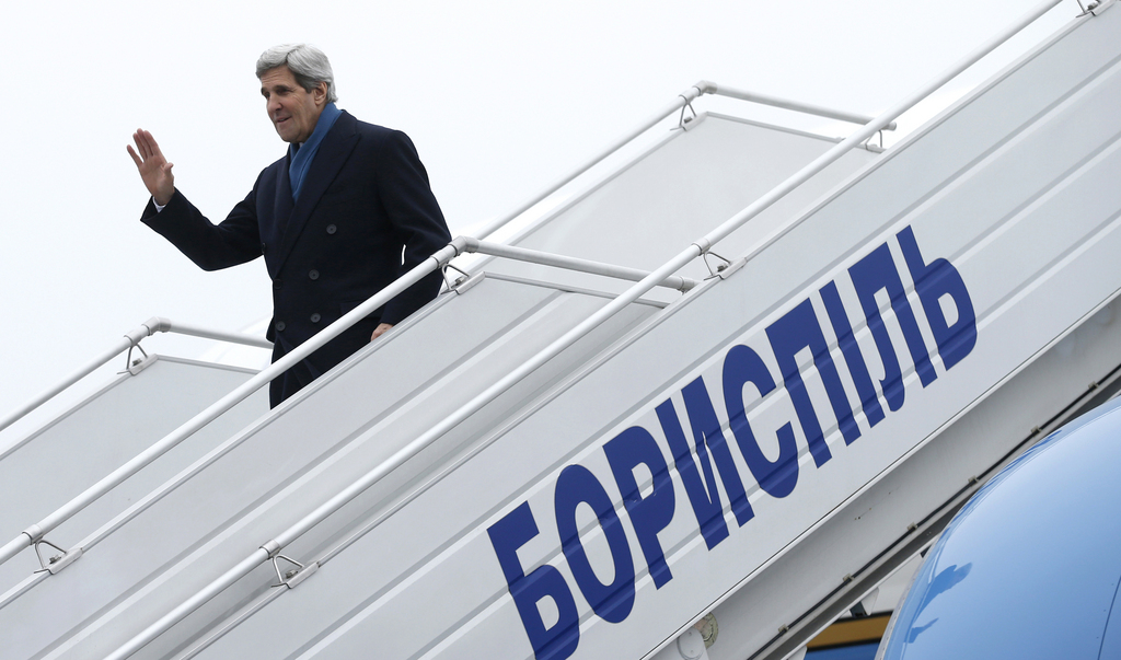 Le secrétaire d'Etat américain John Kerry est arrivé à Kiev mardi.