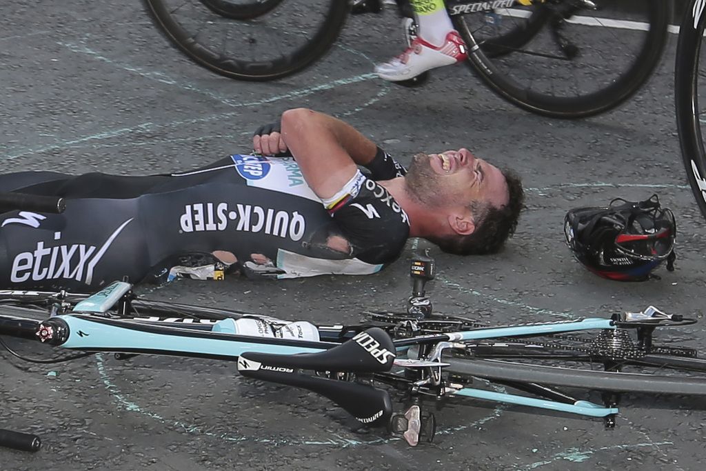 Cavendish s'est blessé lors de sa chute samedi.