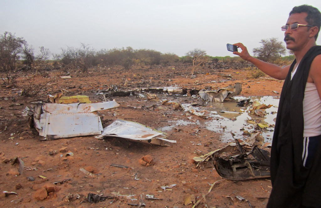 Les débris de l'avion d'Air Algérie, crashé le 24 juillet vers Gossi.