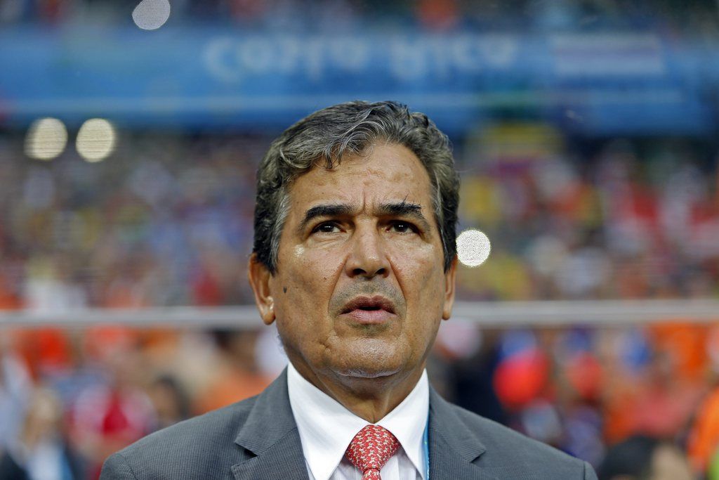 Costa Rica's Colombian head coach Jorge Luis Pinto prior the FIFA World Cup 2014 quarter final match between the Netherlands and Costa Rica at the Arena Fonte Nova in Salvador, Brazil, 05 July 2014. ....(RESTRICTIONS APPLY: Editorial Use Only, not used in association with any commercial entity - Images must not be used in any form of alert service or push service of any kind including via mobile alert services, downloads to mobile devices or MMS messaging - Images must appear as still images and must not emulate match action video footage - No alteration is made to, and no text or image is superimposed over, any published image which: (a) intentionally obscures or removes a sponsor identification image; or (b) adds or overlays the commercial identification of any third party which is not officially associated with the FIFA World Cup)  EPA/GUILLAUME HORCAJUELO   EDITORIAL USE ONLY