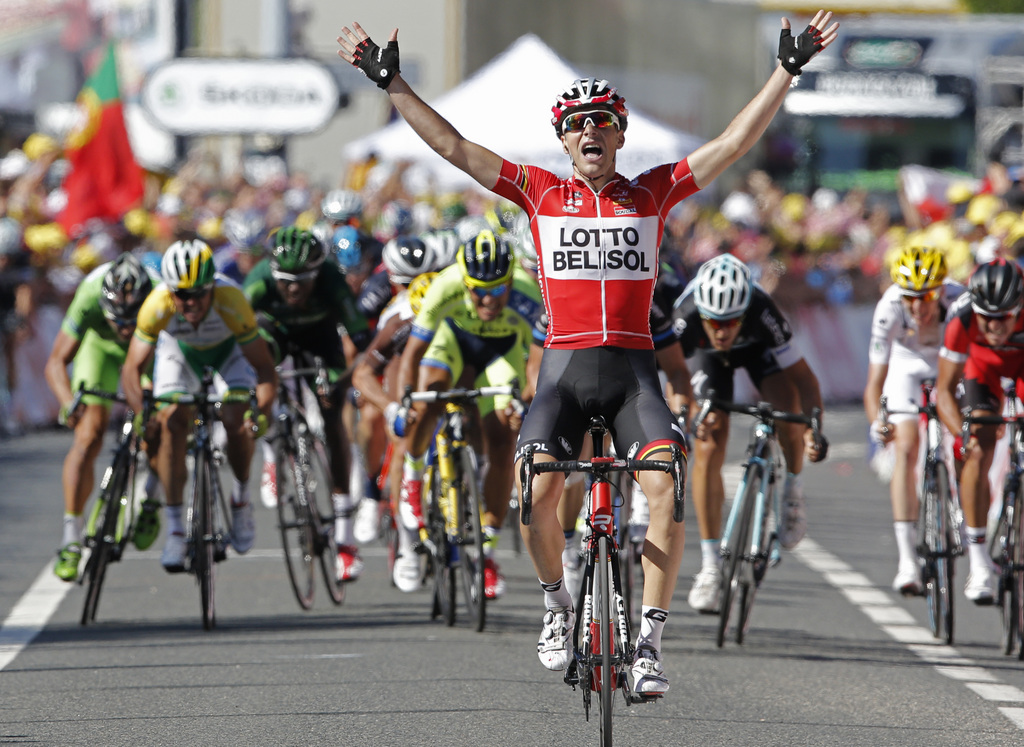 Le Français Tony Gallopin a remporté au sprint la onzième étape du Tour de France entre Besançon et Oyonax. 