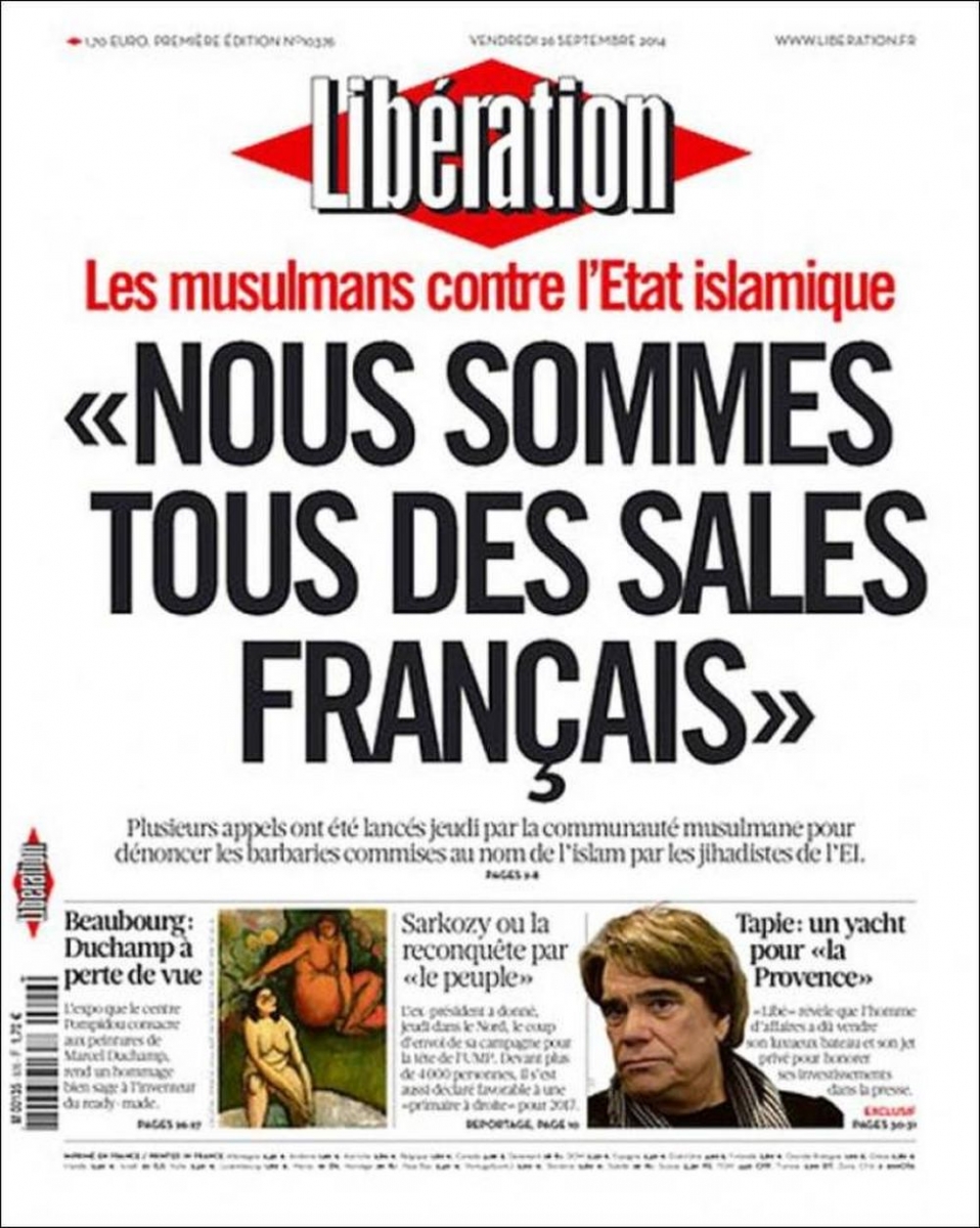 "Libération" a fait sa Une de ce vendredi avec cette tribune.