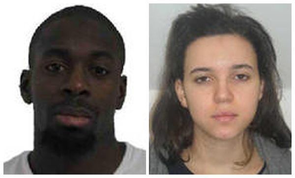 epa04552251 A composite image of two handout pictures released by French Police in Paris on 09 January 2015 shows Amedy Coulibaly (L) and Hayat Boumeddiene, suspects in connection with the shooting attack on 08 January 2015 in Montrouge, France. The two people being searched for are Amedy Coulibaly, a 32-year-old man, and Hayat Boumeddiene, a 26-year-old woman.  EPA/FRENCH POLICE / HANDOUT  HANDOUT EDITORIAL USE ONLY/NO SALES
