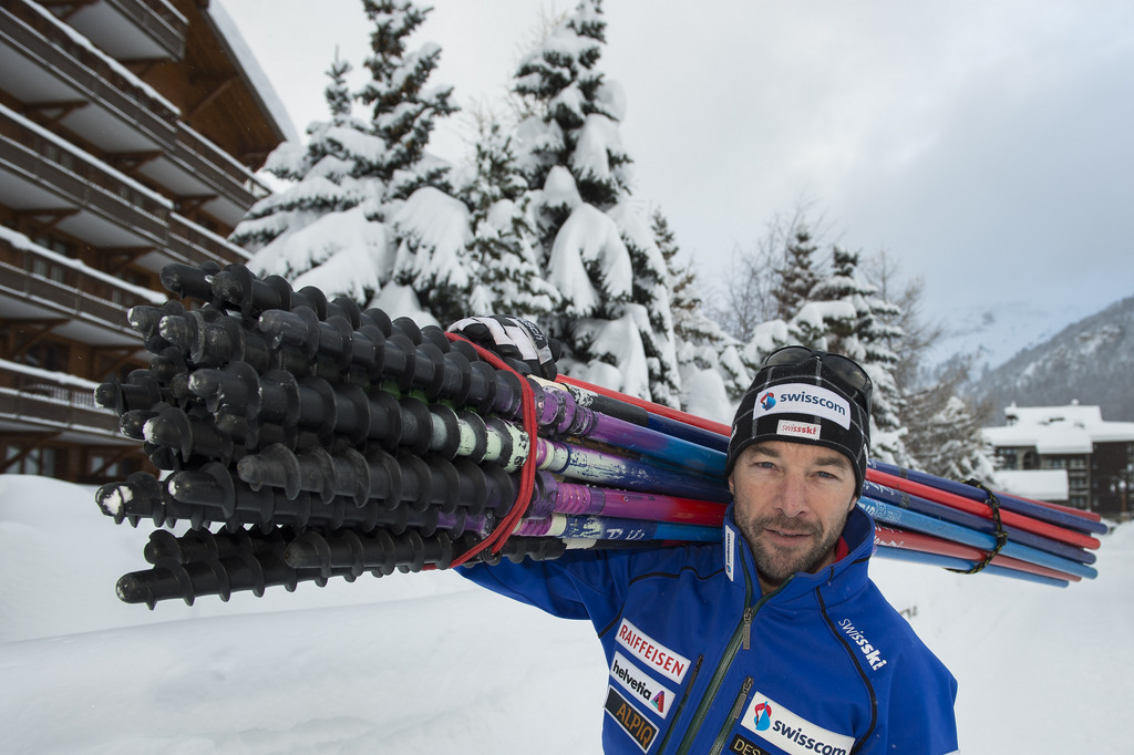 Steve Locher of Switzerland, Swiss-Ski coach, poses for photographer at the men's FIS Alpine Ski World Cup in Val d'Isere, France, Saturday, December 8, 2012. (KEYSTONE/Jean-Christophe Bott)