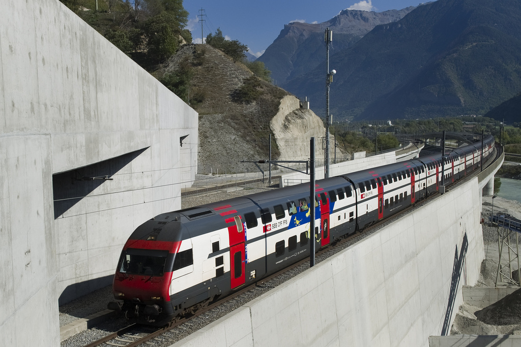 Le tunnel du Lötschberg constitue une partie intégrante de la nouvelle liaison ferroviaire.