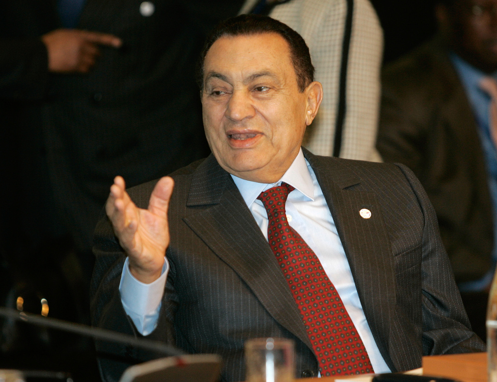 President of Egypt, Hosni Moubarak attends a session at the French-Africa Summit in Cannes, southern France, Friday, Feb. 16, 2007. French President Jacques Chirac, host of the Cannes summit that brought together some 40 African heads of state and government, earlier Thursday called Darfur a humanitarian disaster and urged Sudan and "all the belligerents" to accept peacekeepers. (AP Photo/Lionel Cironneau)