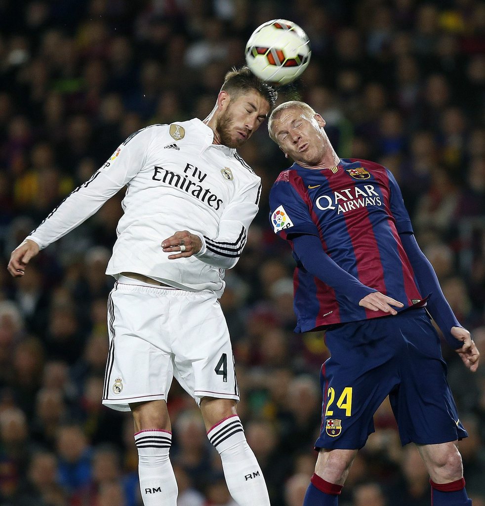 Sergio Ramos du Real et Jérémy Mathieu du Barça de nouveau opposé à l'occasion du Clasico ce samedi à Madrid.