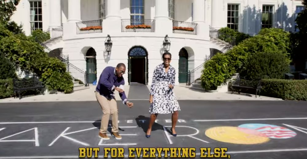 Michelle Obama se trémousse en compagnie du comédien Jay Pharoah.