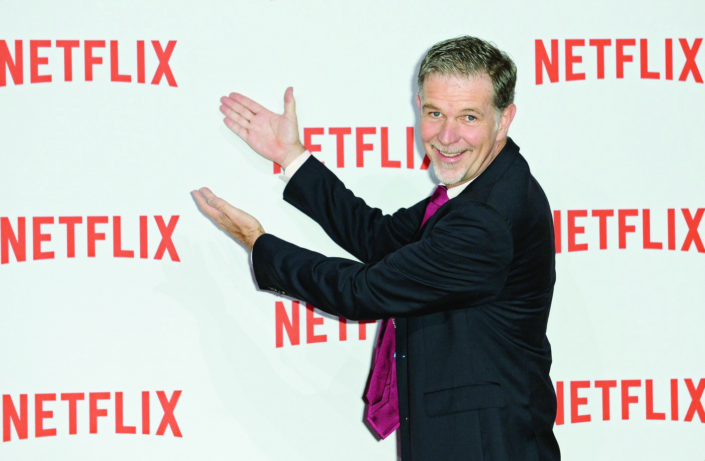 epa05090582 (FILE) A file picture dated 16 September 2014 of Netflix CEO Reed Hastings arrive for the Netflix party in Berlin, Germany. Video streamer Netflix on 06 January 2016 went live around the world, adding 130 new countries to its service and launching what Netflix chief executive Reed Hastings called a 'global internet TV network.' The announcement more than triples the number of countries where Netflix is available, from 60 to 190, including the potentially huge markets of India, Russia and South Korea.  EPA/BRITTA PEDERSEN *** Local Caption *** 51572622 FILE GERMANY USA MEDIA NETFLIX