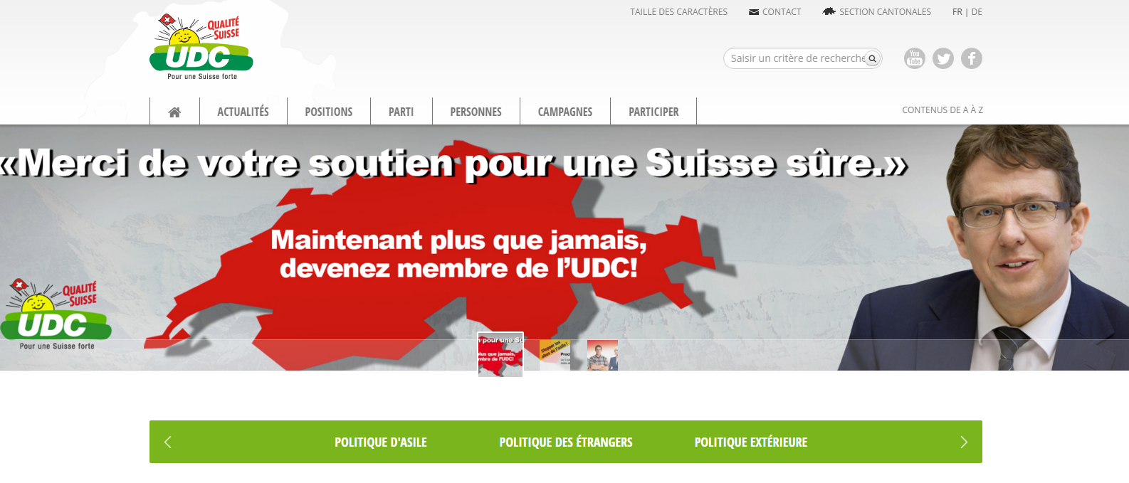 Le site internet de l'UDC Suisse aurait été hacké.