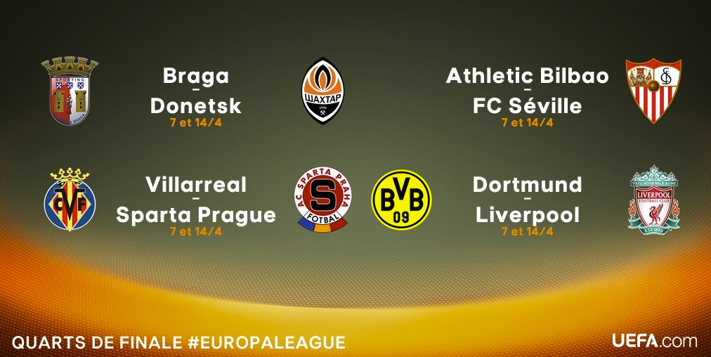 Les affiches des quarts de finale de l'Europa League promettent de belles rencontres.