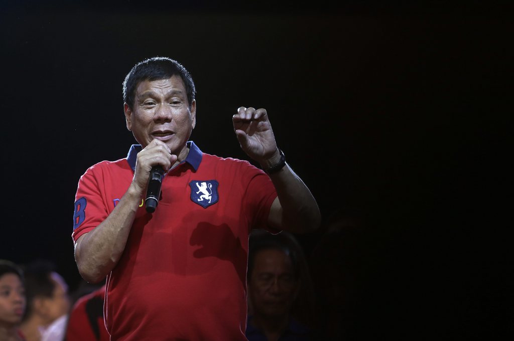 "C'est avec humilité, une humilité extrême, que je l'accepte, ce mandat du peuple", a déclaré Rodrigo Duterte. (Archive)