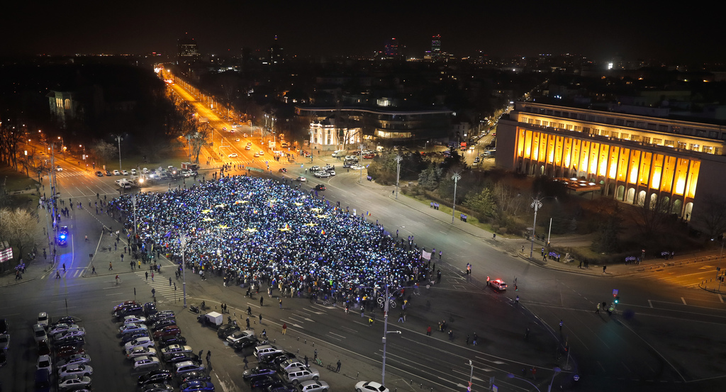 Une manifestation contre le gouvernement roumain s'est tenue à Bucarest.