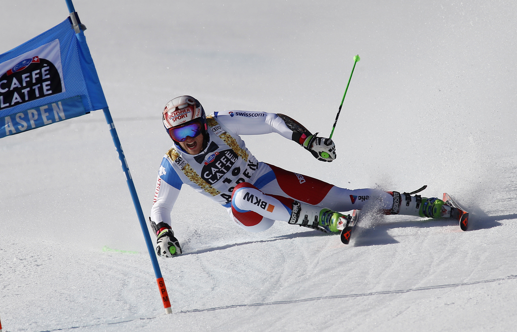 Justin Murisier, meilleur Suisse, termine au 13e rang du géant d'Aspen.