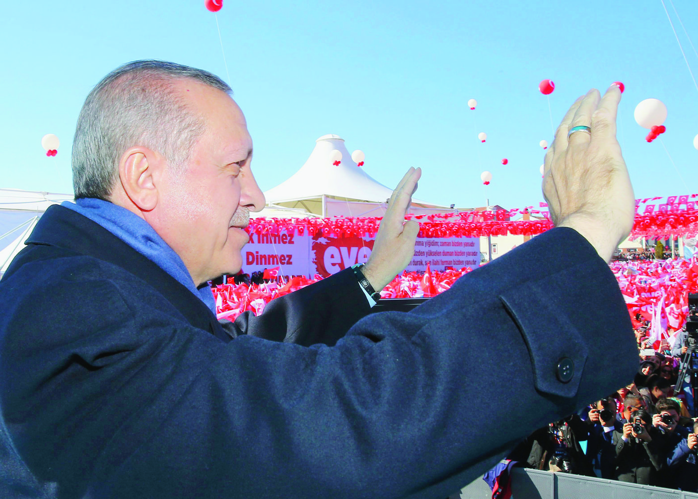 Turkey's President Recep Tayyip Erdogan addresses his supporters in Kastamonu, Turkey, Wednesday, March 22, 2017. Erdogan ramped up his anti-European rhetoric on Wednesday, warning that the safety of Western citizens could be in peril if European nations persist in what he described as arrogant conduct. Erdogan's remarks came amid tension over Dutch and German restrictions on Turkish officials who tried to campaign for diaspora votes ahead of an April 16 referendum on expanding the powers of the Turkish presidency. (Kayhan Ozer/Presidential Press Service, Pool Photo via AP) Turkey Europe