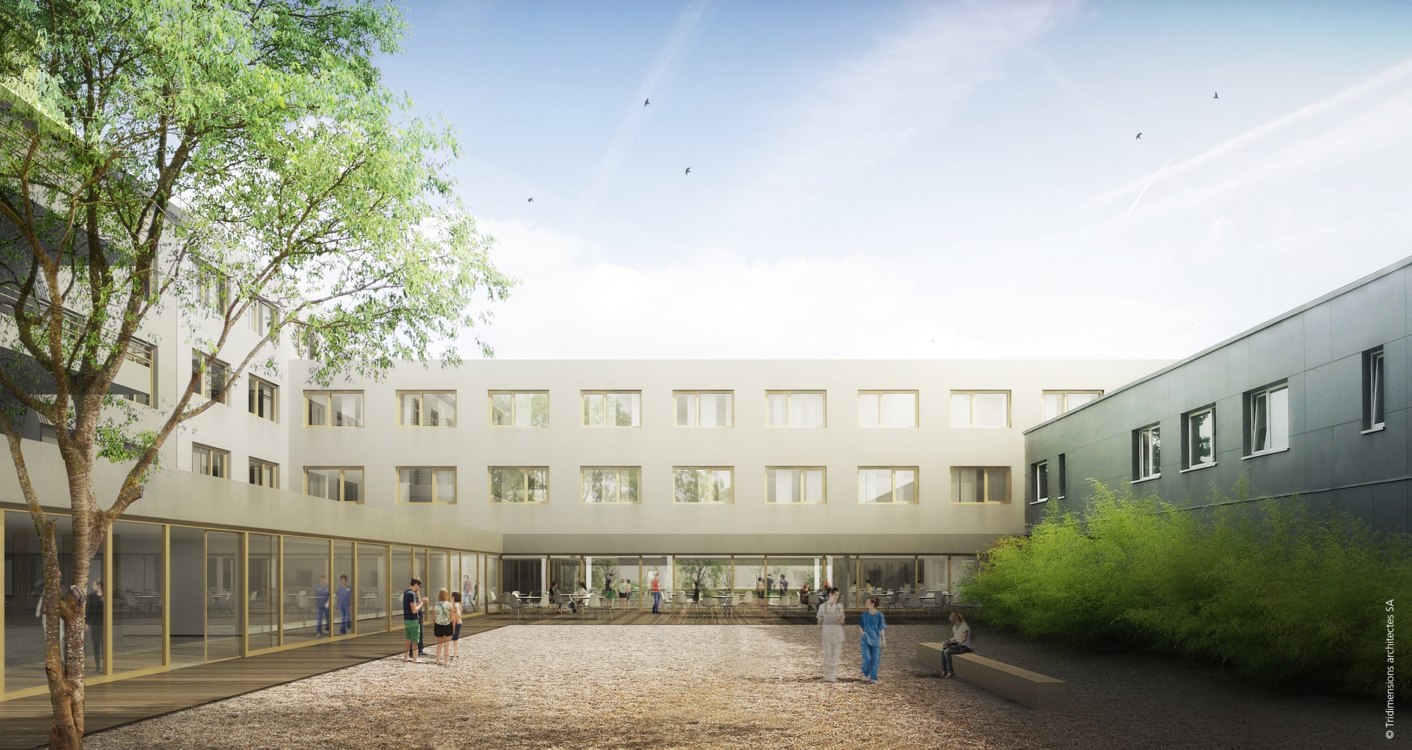 Les deux nouveaux bâtiments projetés sur le site de l'hôpital de Nyon abriteront 158 lits. Soit 40 de plus qu'actuellement.