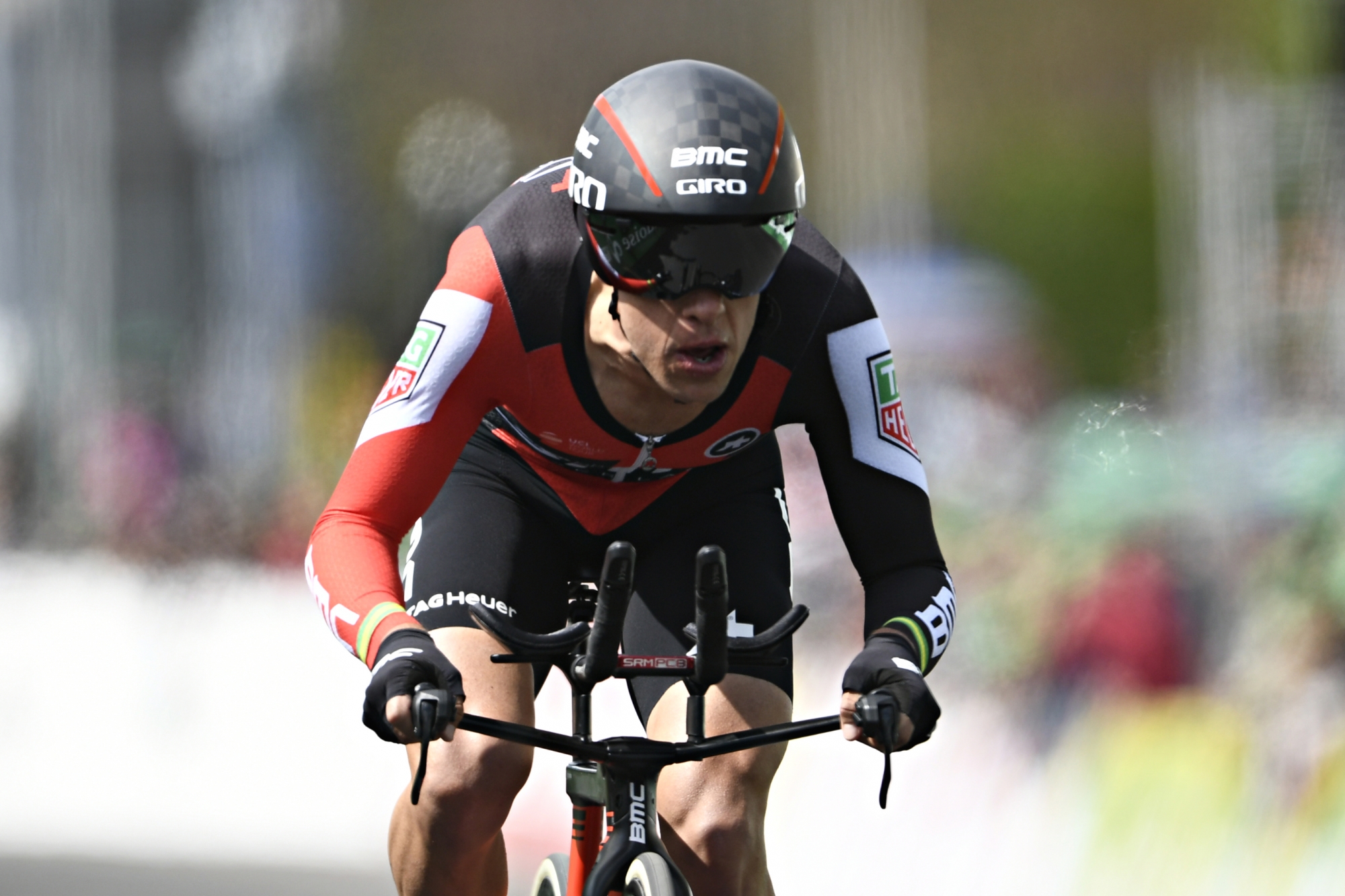 The winner of the 71th Tour de Romandie Richie Porte from Australia of team BMC Racing in action during the fifth and last stage, a 17,88 km race against the clock at the 71th Tour de Romandie UCI ProTour cycling race in Lausanne, Switzerland, on Sunday, April 29, 2017. (KEYSTONE/Alain Grosclaude)