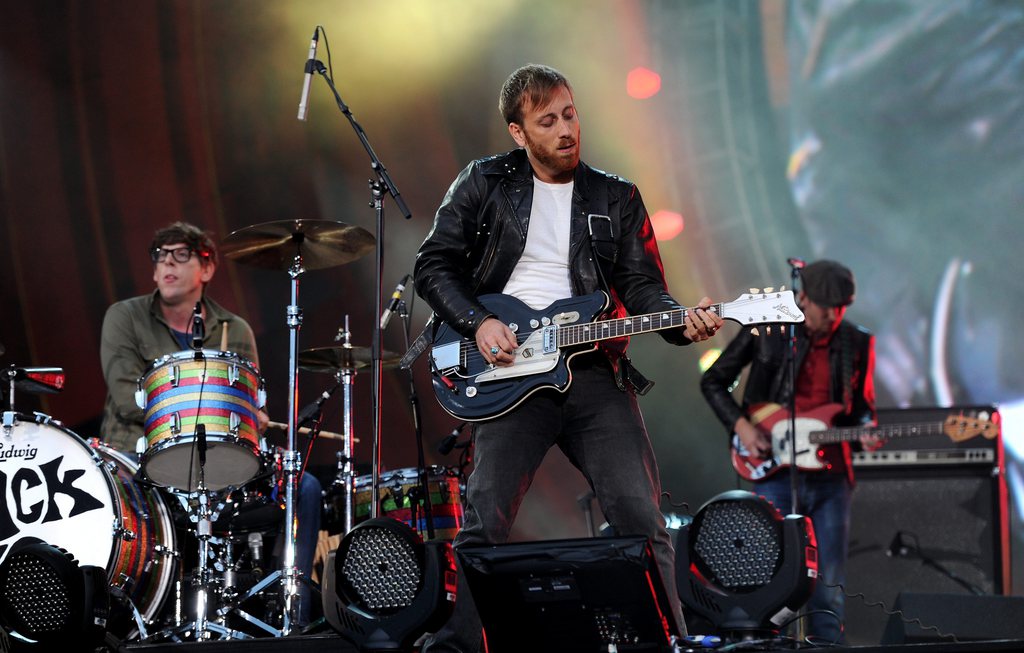 Guitarist Dan Auerbach, right, and drummer Patrick Carney of The Black Keys perform at the Global Citizen Festival in Central Park on Saturday Sept. 29, 2012 in New York. (Photo by Evan Agostini/Invision/AP)