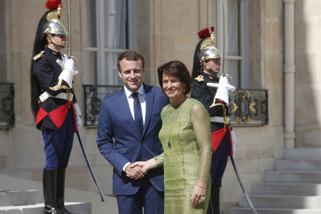 Doris Leuthard et Emmanuel Macron se sont rencontrés pour la première fois.