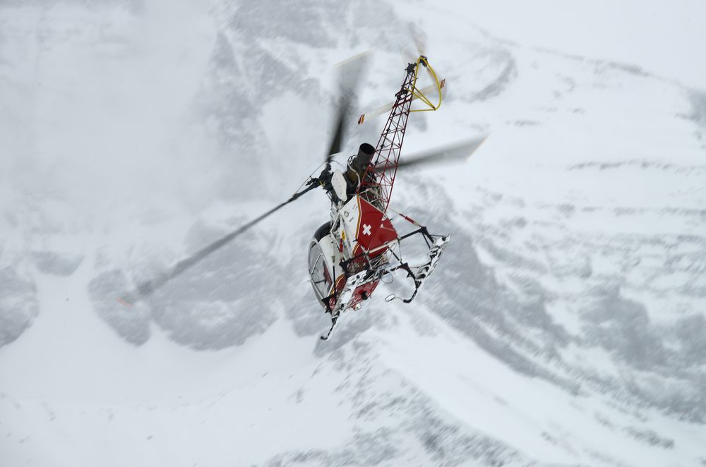 Le sauvetage a impliqué l'engagement d'un hélicoptère.