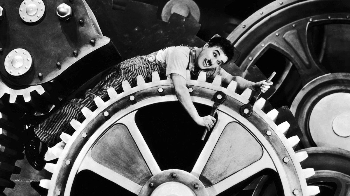 "Les Temps modernes", film culte avec Charlie Chaplin.