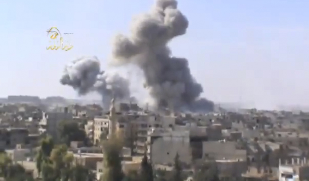 L'armée syrienne procède à des  bombardements aériens sur Damas (image d'archive) ce dimanche matin.