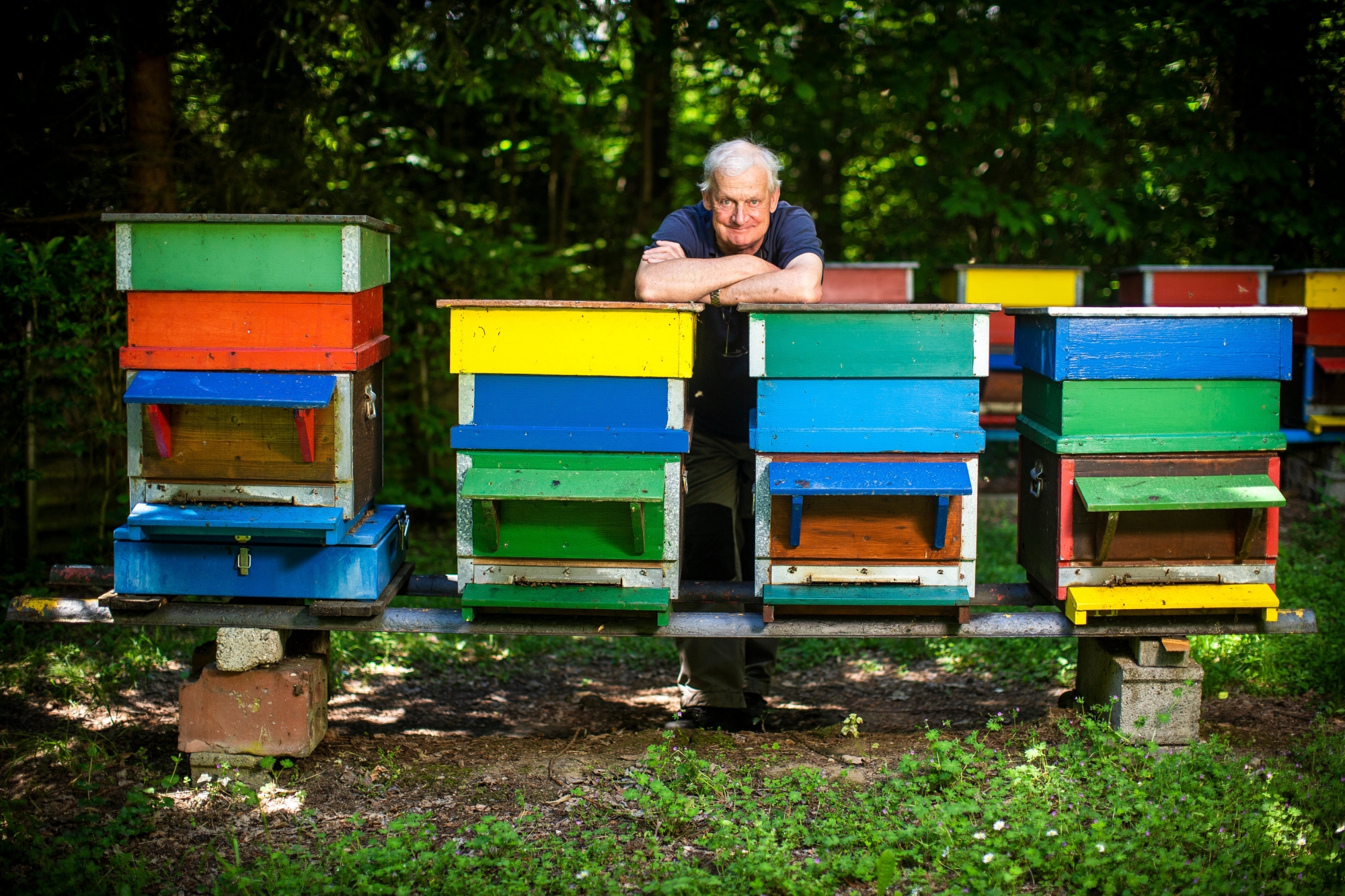 Jean-Daniel Bertholet est président de la société d'apiculture de Bière et environs depuis 2005, piqué d'apiculture depuis 1983. Il a une quarantaine de ruches.