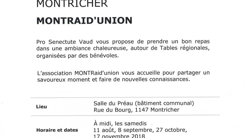 Table régionale "Montraid'Union"
