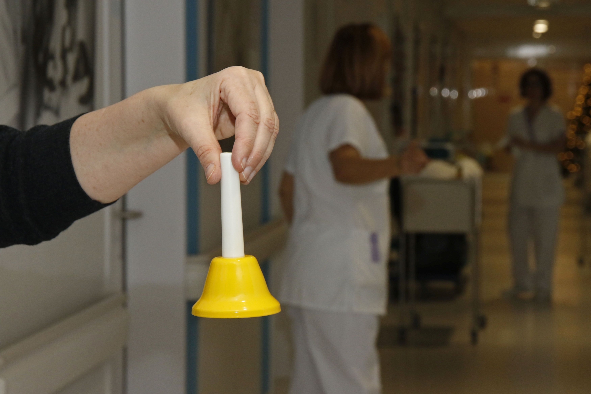 A l'Hôpital de Morges des clochettes remplacent les sonnettes d'appel des patients en panne depuis le passage horaire au 1er janvier 2019.