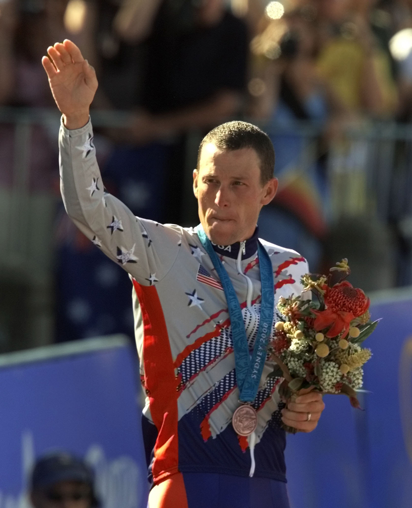 Lance Armstrong, après sa troisième place au contre-la-montre individuel de Sydney.