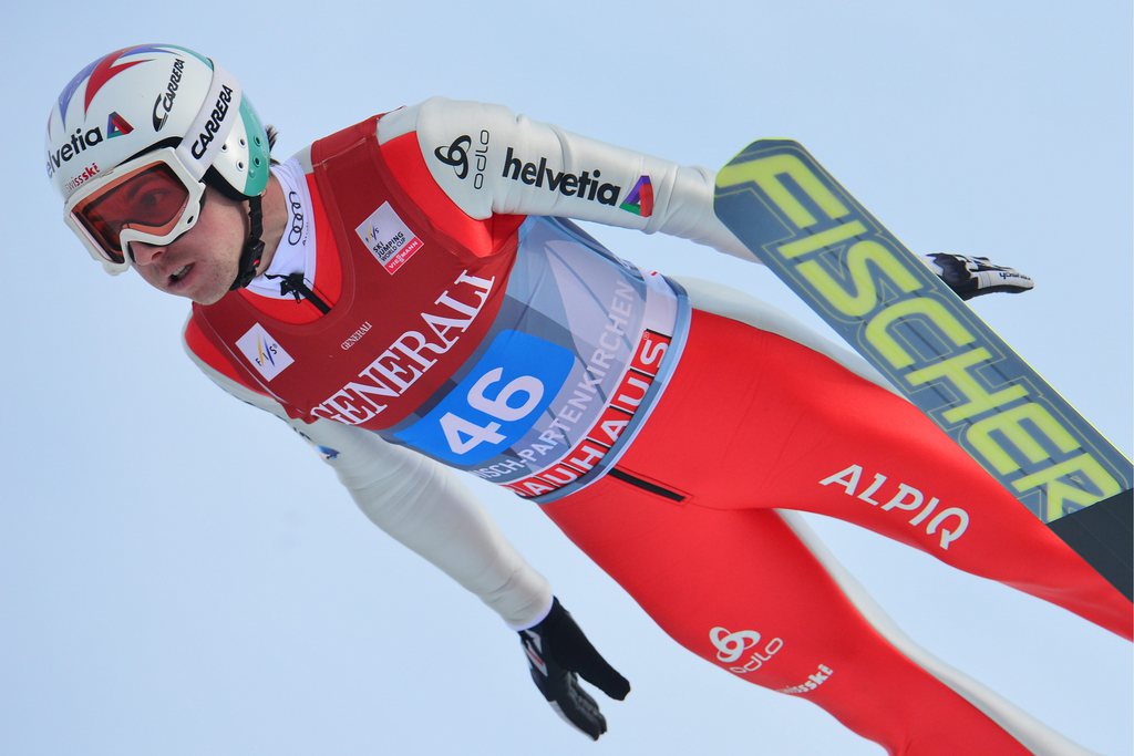 Déception pour Simon Ammann, éliminé dès la 1ère manche du concours de Garmisch-Partenkirchen.