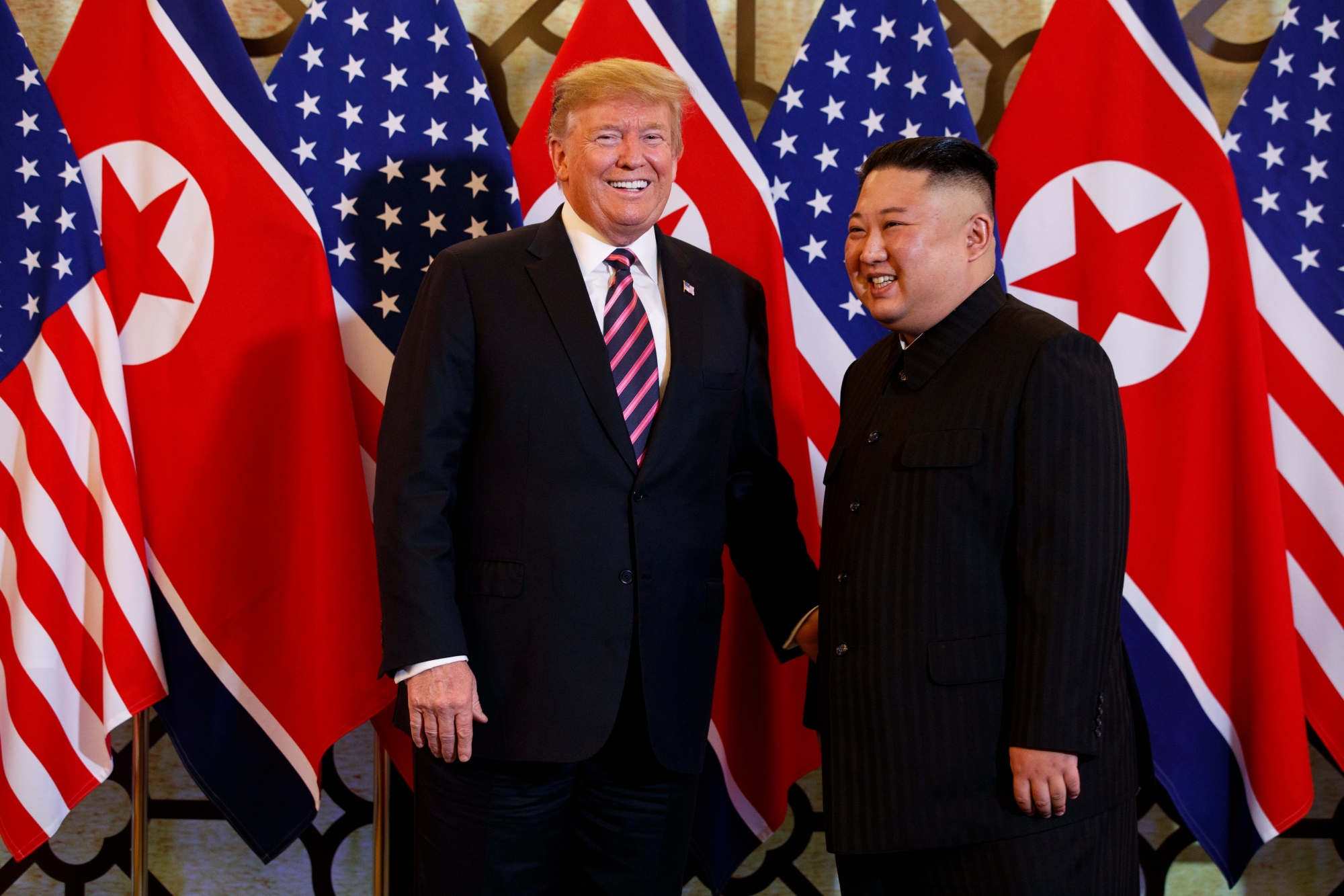 President Donald Trump meets North Korean leader Kim Jong Un, Wednesday, Feb. 27, 2019, in Hanoi. (AP Photo/ Evan Vucci) Trump Kim Summit