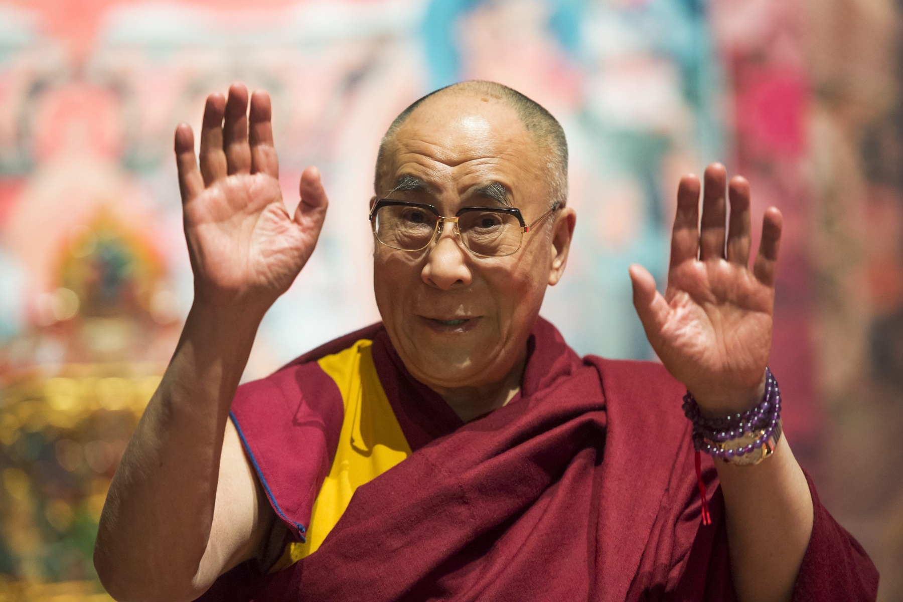 Le Dalai Lama avait l'air en forme à Fribourg ce week-end.