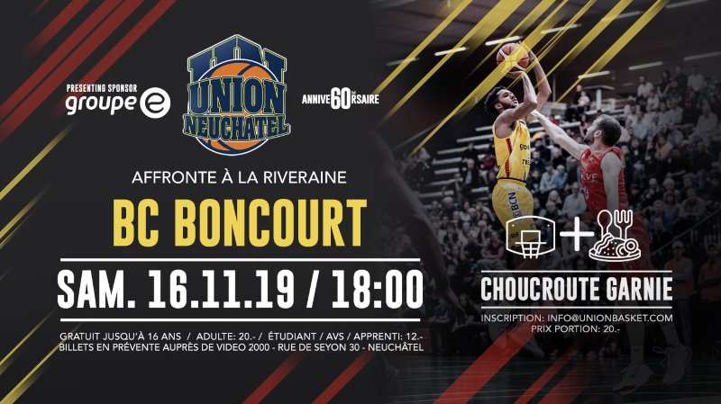 Derby de l'Arc jurassien Union Basket - BC Boncourt